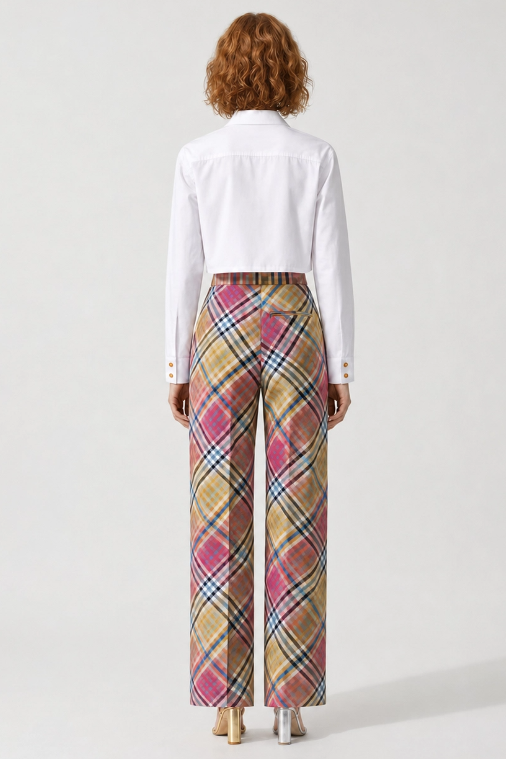 VIVIENNE WESTWOOD RTW Heather Check Ray Wide Leg Pant | Multi