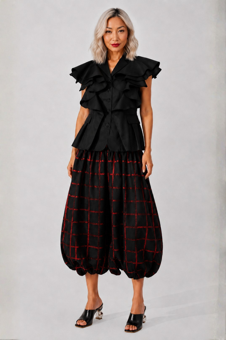 COMME DES GARCONS RTW Sculpt Ruffle Sleeve Jacket | Black
