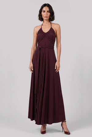 ALAIA RTW Scoop Neck Cross Dress | Bordeaux