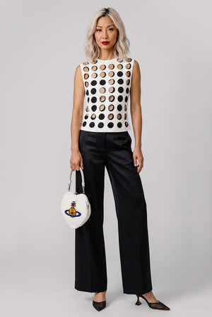 Layered Hole Detail S/Less Top | White/Black