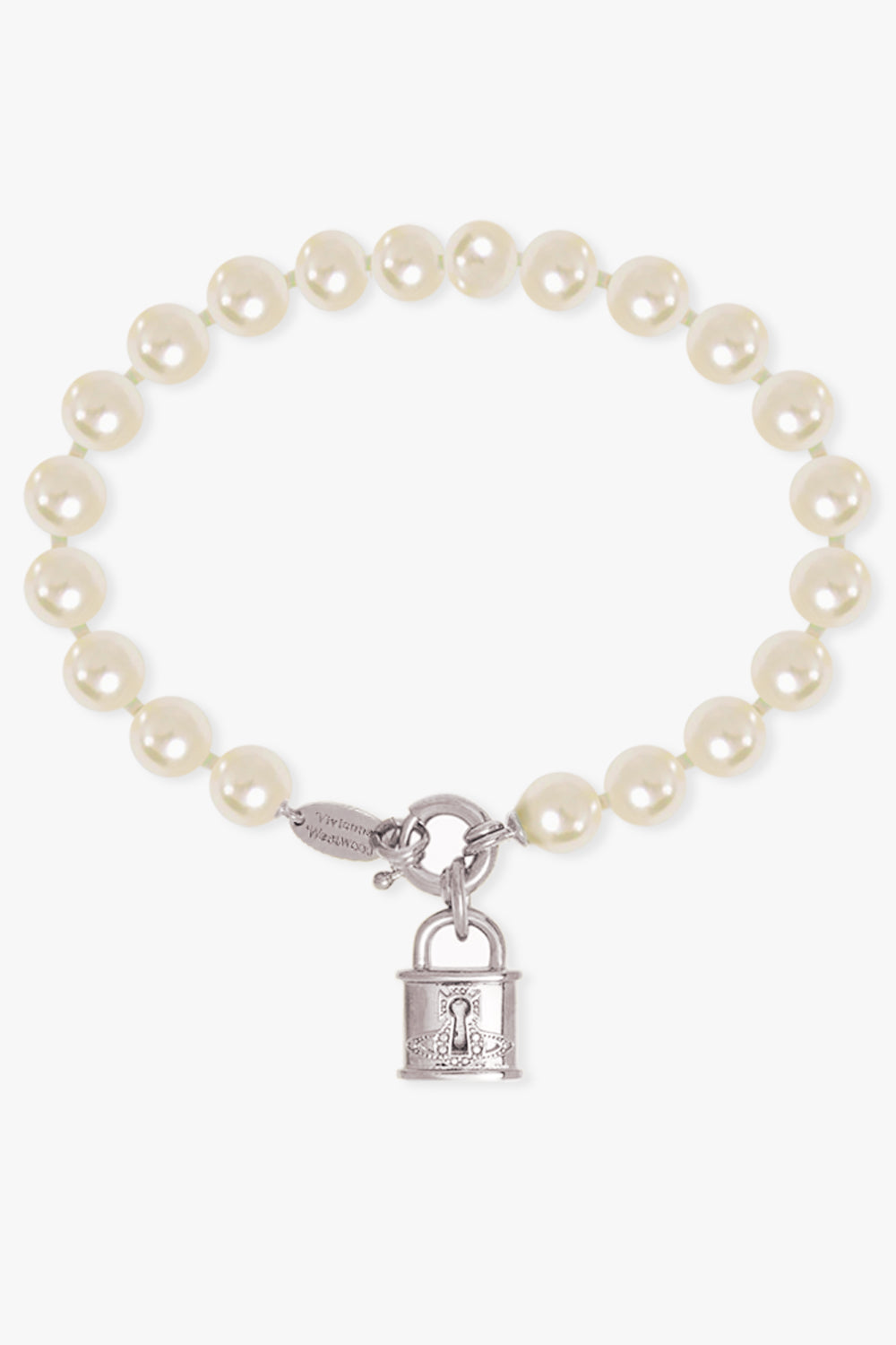 VIVIENNE WESTWOOD JEWELLERY SILVER / White/Silver Celestia Small Pearl Bracelet | White/Silver