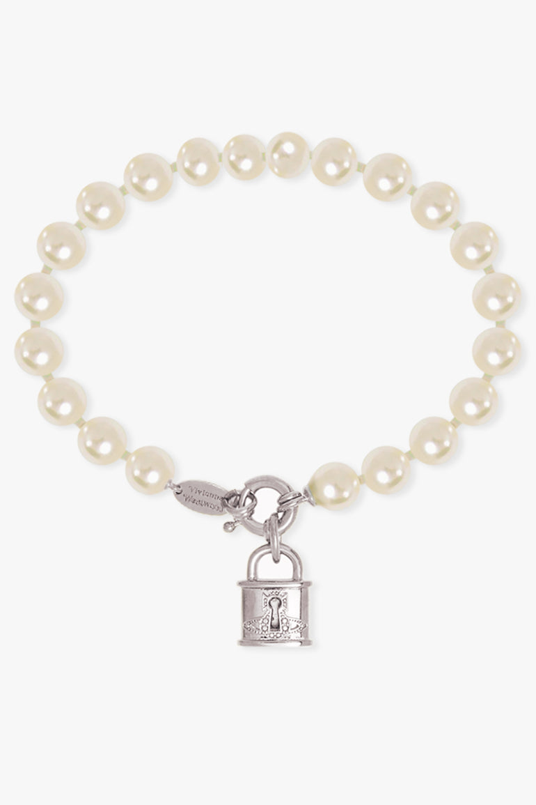 VIVIENNE WESTWOOD JEWELLERY SILVER / White/Silver Celestia Small Pearl Bracelet | White/Silver