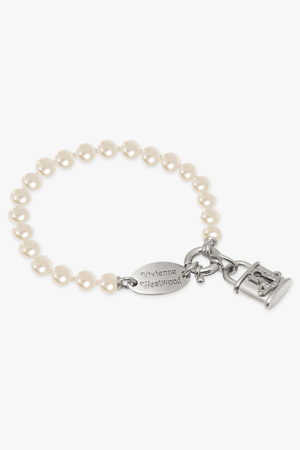 VIVIENNE WESTWOOD JEWELLERY SILVER / White/Silver Celestia Small Pearl Bracelet | White/Silver