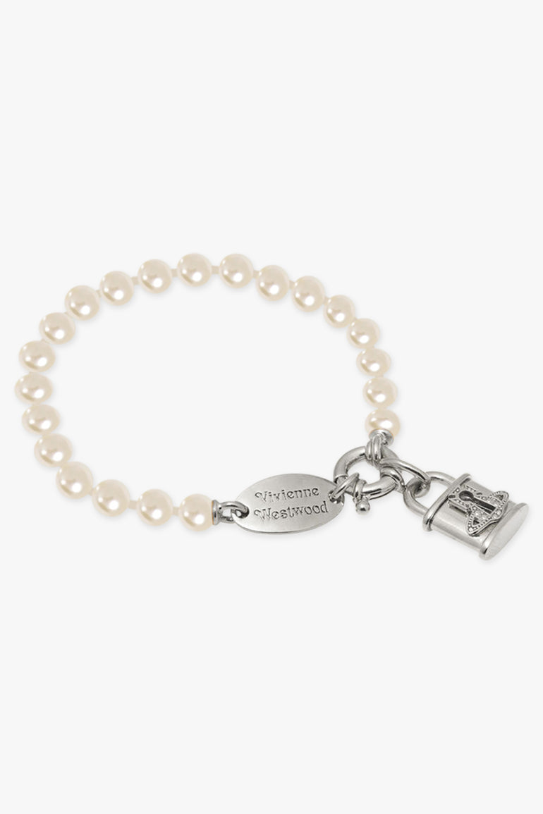VIVIENNE WESTWOOD JEWELLERY SILVER / White/Silver Celestia Small Pearl Bracelet | White/Silver