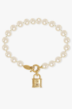VIVIENNE WESTWOOD JEWELLERY GOLD / White/Gold Celestia Small Pearl Bracelet | White/Gold