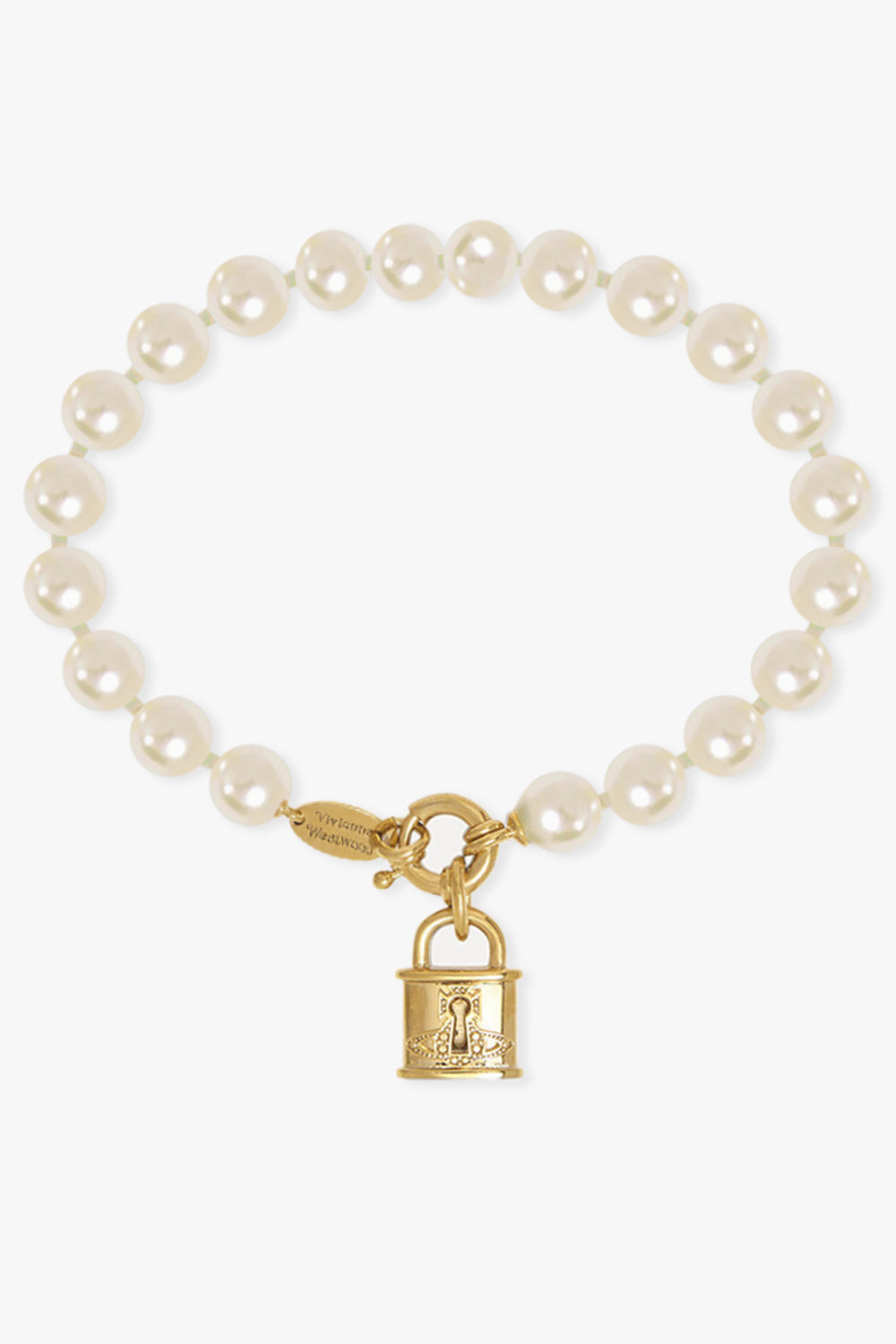 VIVIENNE WESTWOOD JEWELLERY GOLD / White/Gold Celestia Small Pearl Bracelet | White/Gold