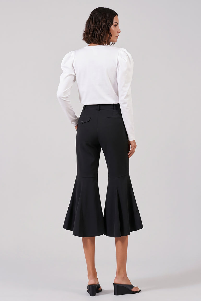NOIR KEI NINOMIYA RTW Ruched Puff Shoulder L/S T-Shirt | White