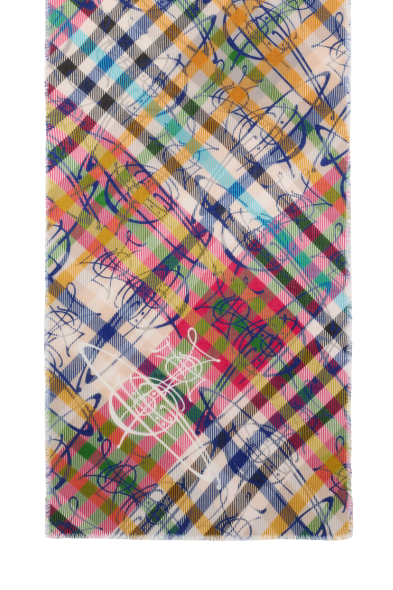 VIVIENNE WESTWOOD SCARVES PATTERN / Red Multicheck Tartan Scarf | Fuschia/Yellow