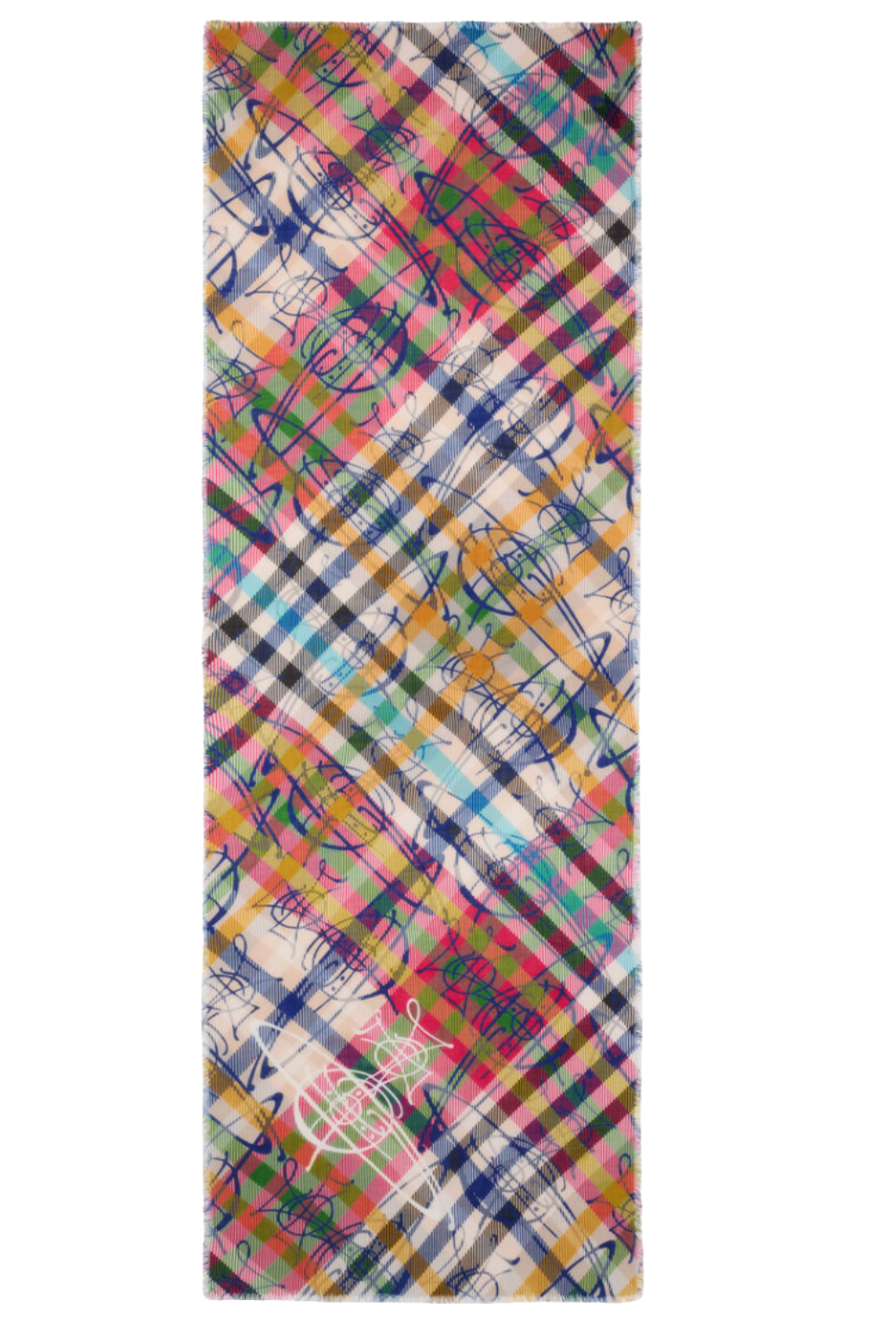 VIVIENNE WESTWOOD SCARVES PATTERN / Red Multicheck Tartan Scarf | Fuschia/Yellow
