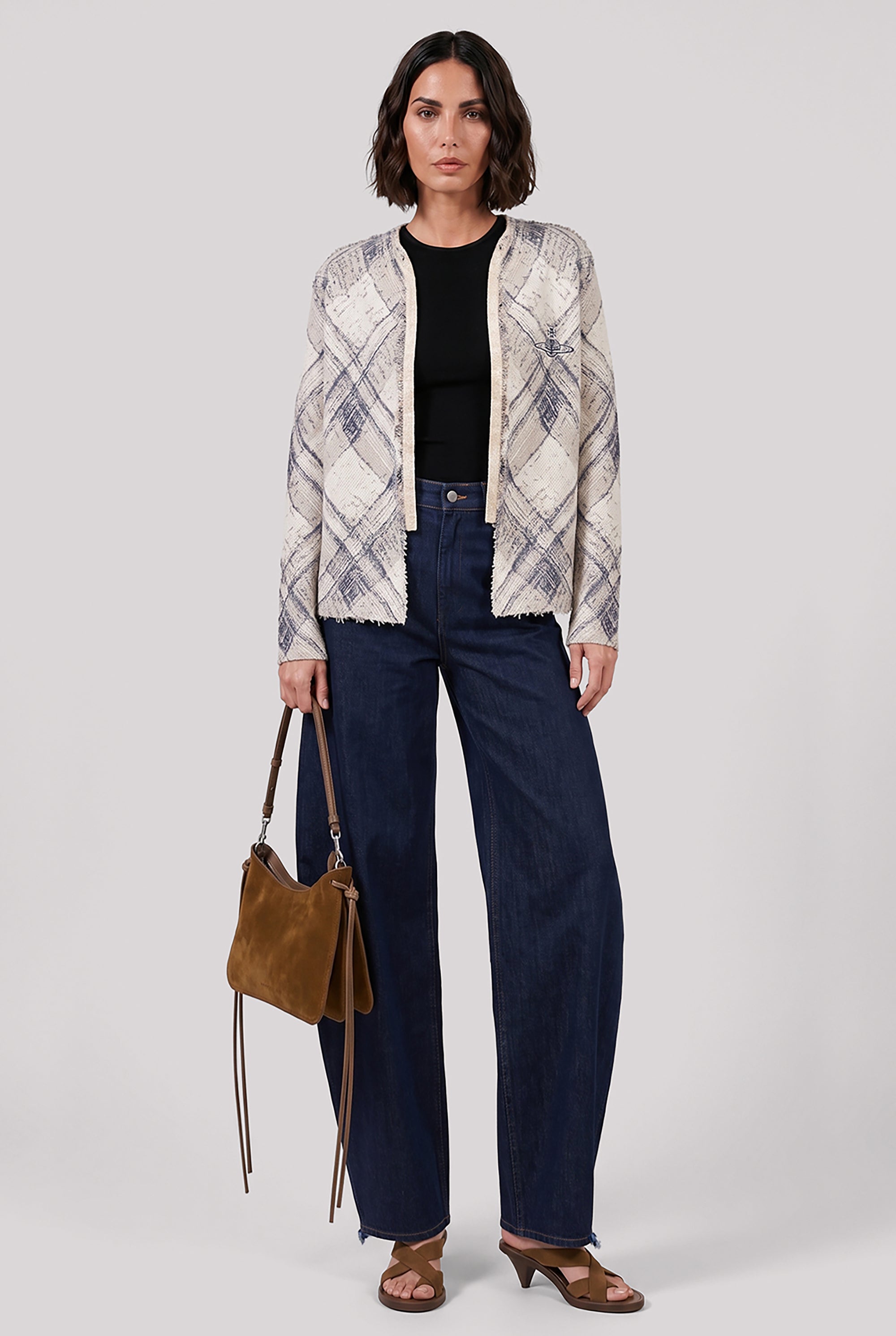 VIVIENNE WESTWOOD RTW Broken Tartan Cardigan | Gold/Multi