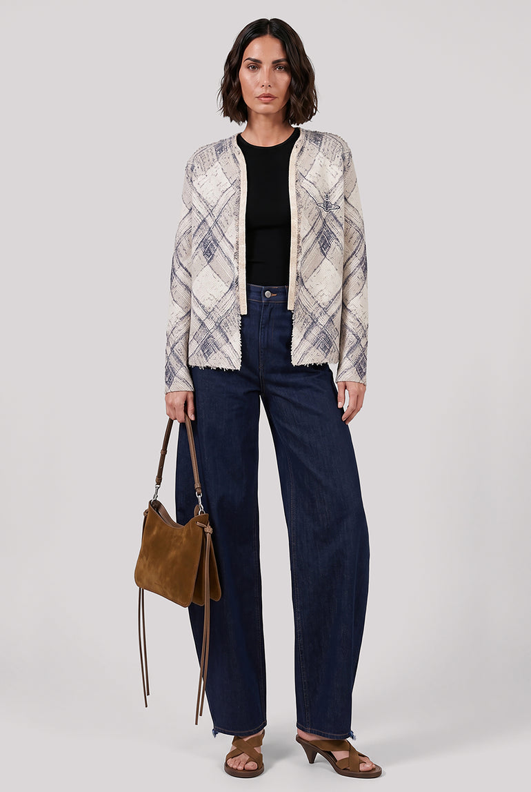 VIVIENNE WESTWOOD RTW Broken Tartan Cardigan | Gold/Multi