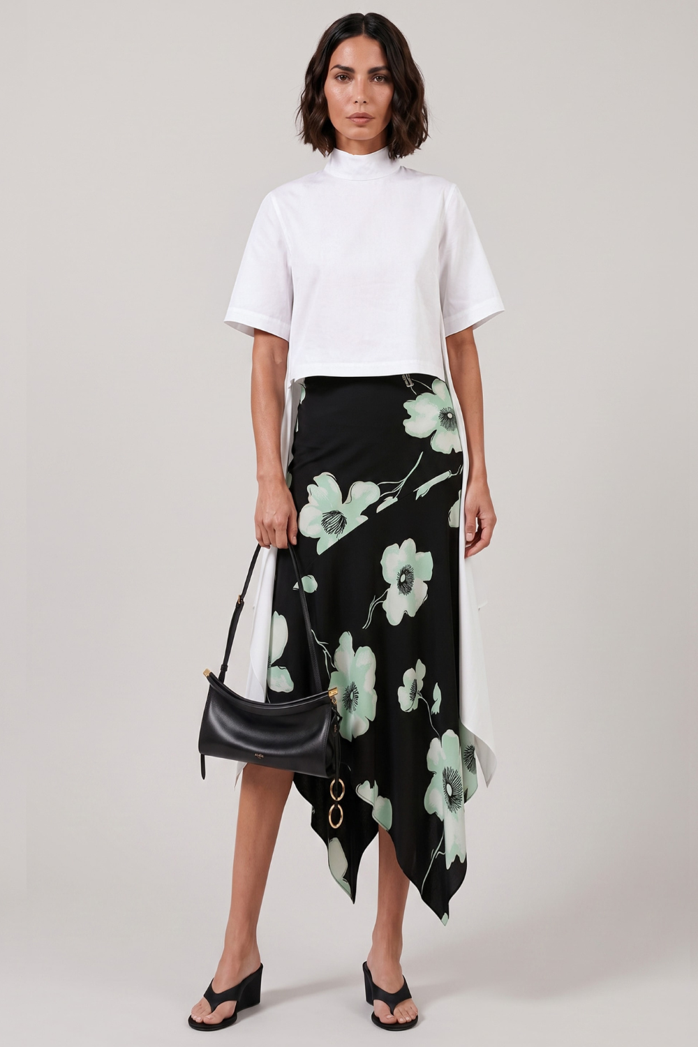 ALAIA RTW Asymmetric Draped T-Shirt | White