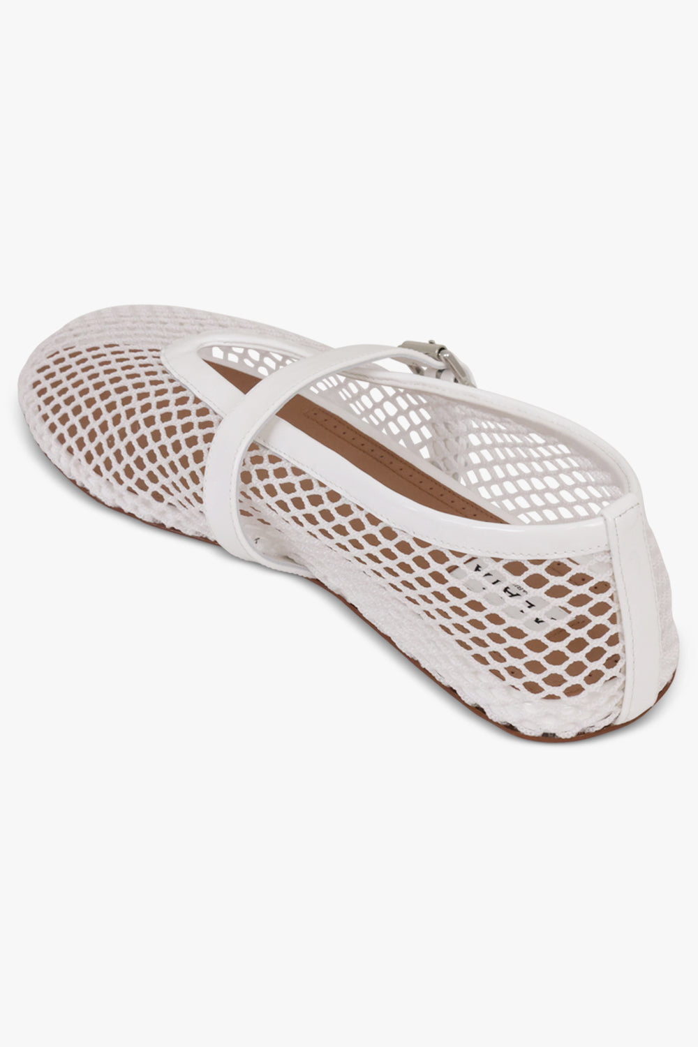ALAIA SHOES Fishnet Mesh Ballet Flat | White