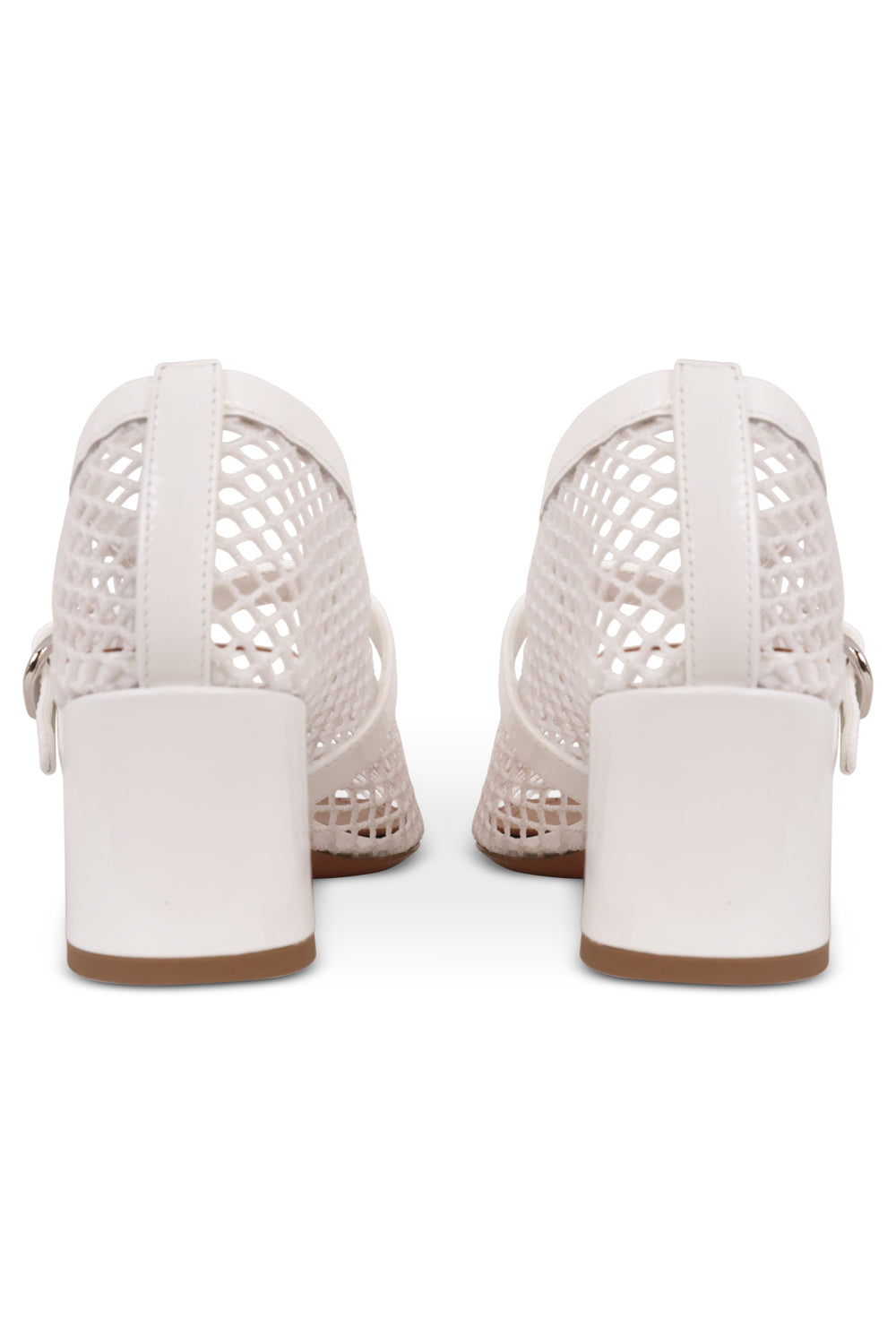 ALAIA SHOES Mary Jane Fishnet 55mm Pump | Optic White