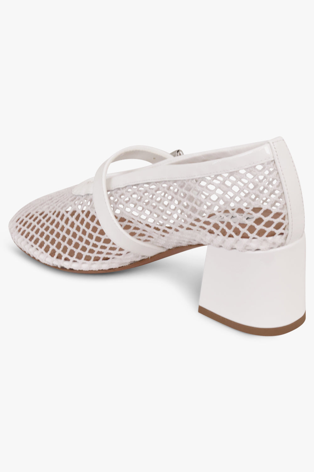 ALAIA SHOES Mary Jane Fishnet 55mm Pump | Optic White