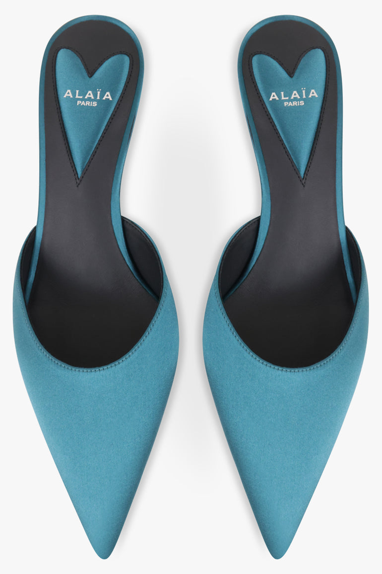 ALAIA SHOES Le Coeur Satin 55mm Mule | Emerald