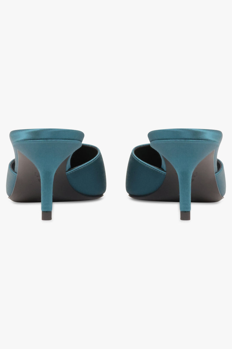 ALAIA SHOES Le Coeur Satin 55mm Mule | Emerald