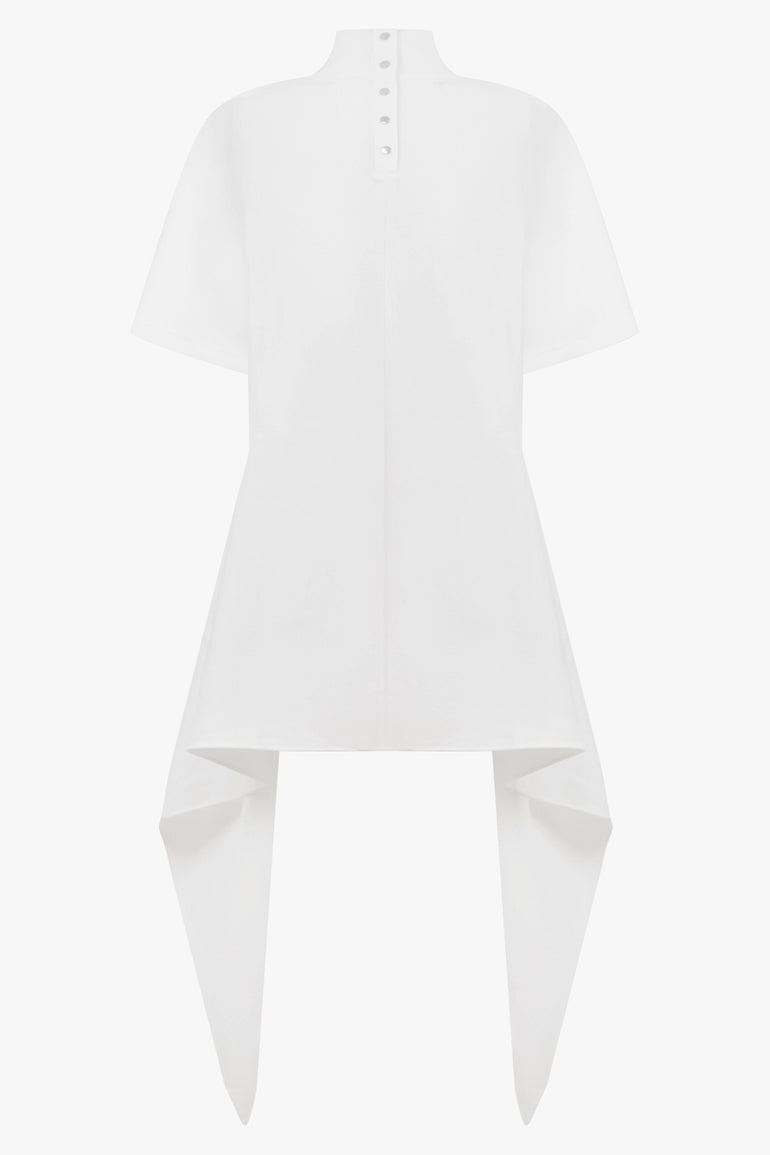 ALAIA RTW Asymmetric Draped T-Shirt | White