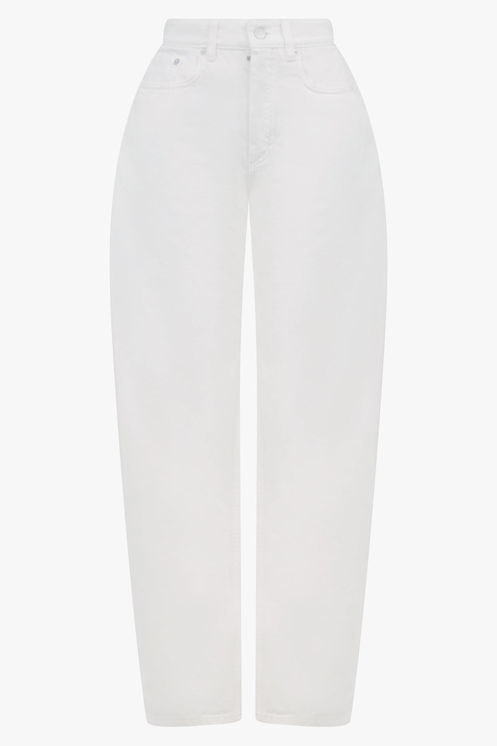 ALAÏA Round Denim Pants | White