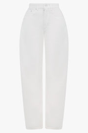 ALAIA RTW Round Denim Pants | White