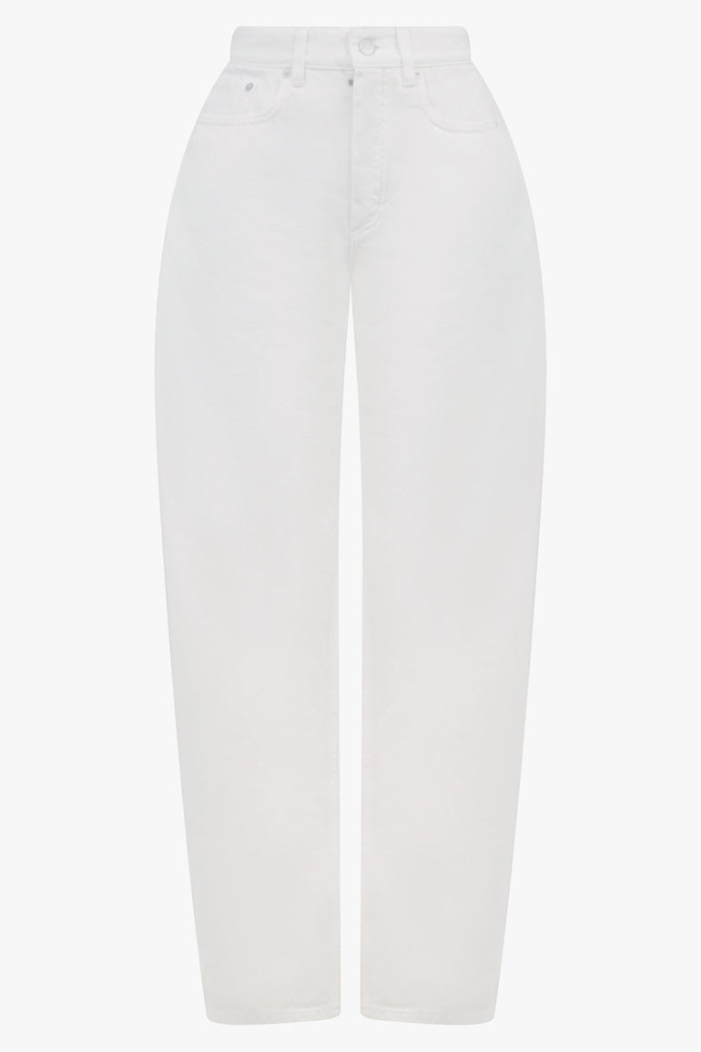 ALAÏA Round Denim Pants | White