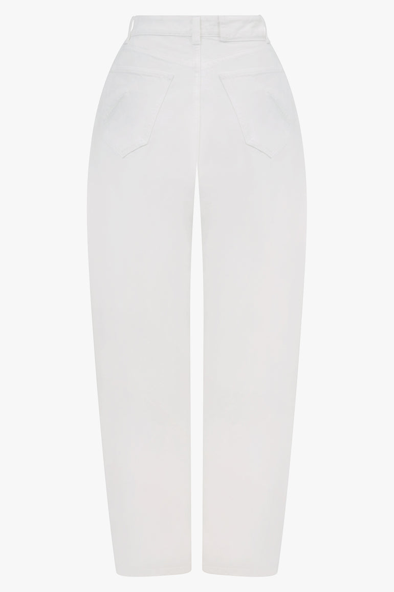 ALAÏA Round Denim Pants | White