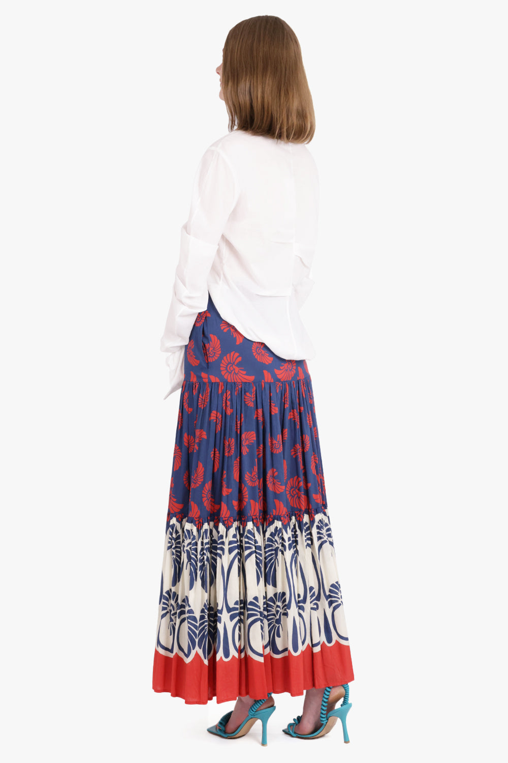 ACNE STUDIOS RTW Button Up Asymmetric Cotton Blouse | White