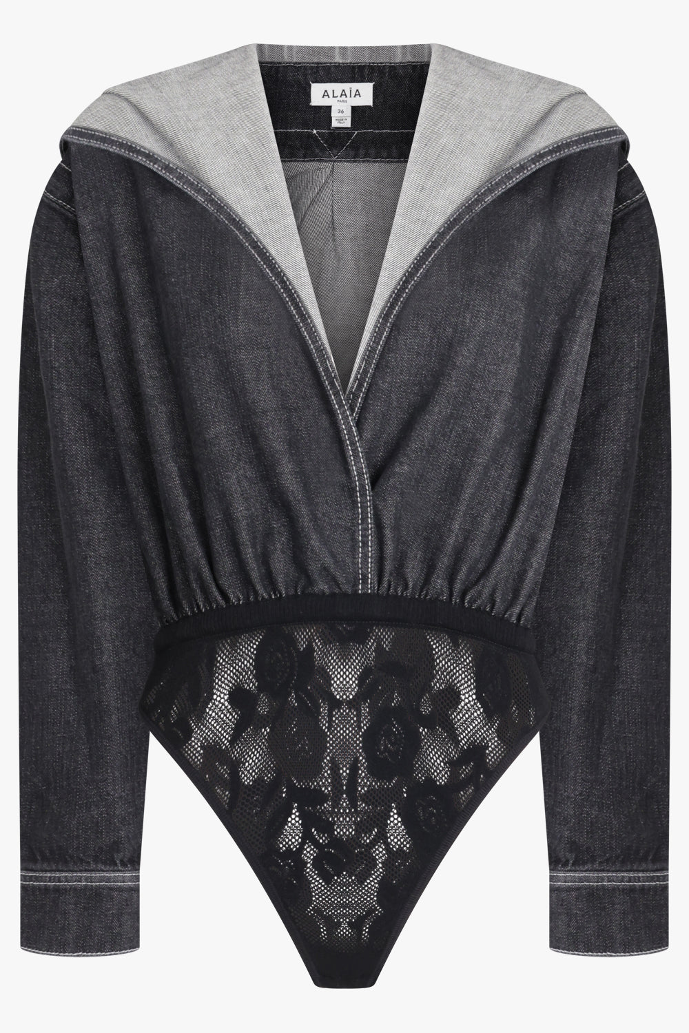 ALAIA RTW Hooded Bodysuit | Black