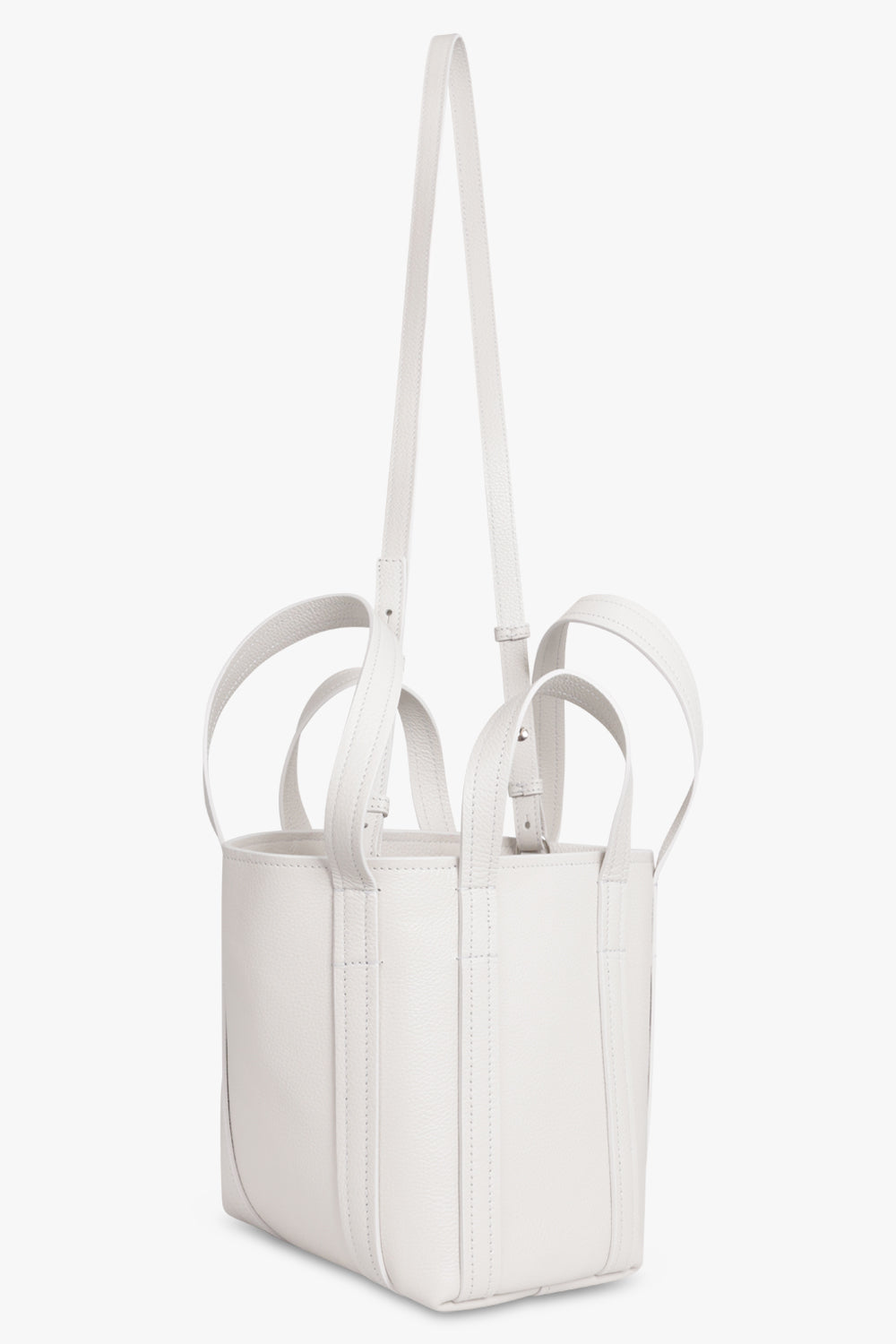 BALENCIAGA BAGS WHITE Everyday 2.0 XS North South Shopping Tote | Chalky White