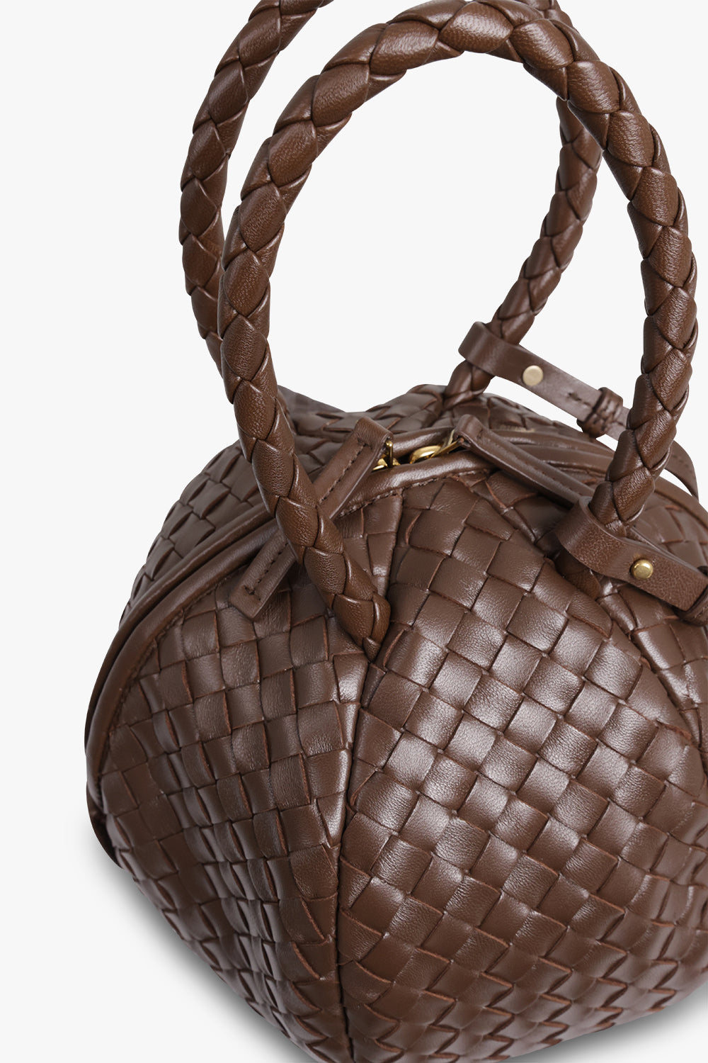 BOTTEGA VENETA BAGS Brown Mava Top Handle Bag | Light Brown/Brass