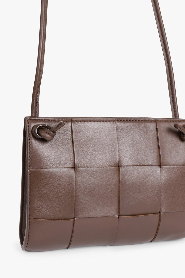 BOTTEGA VENETA BAGS Brown Small Intrecciato Bag | Light Brown/Gold
