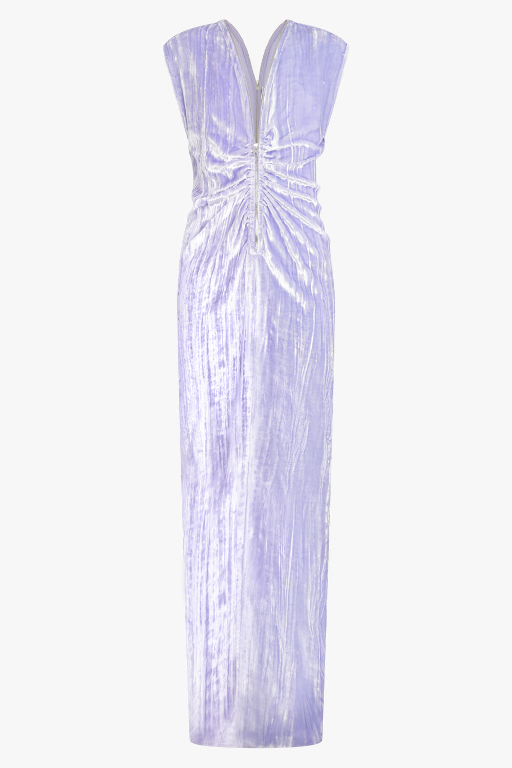 Parlour X RTW Textured Velvet Zip Long Dress | Amethyst