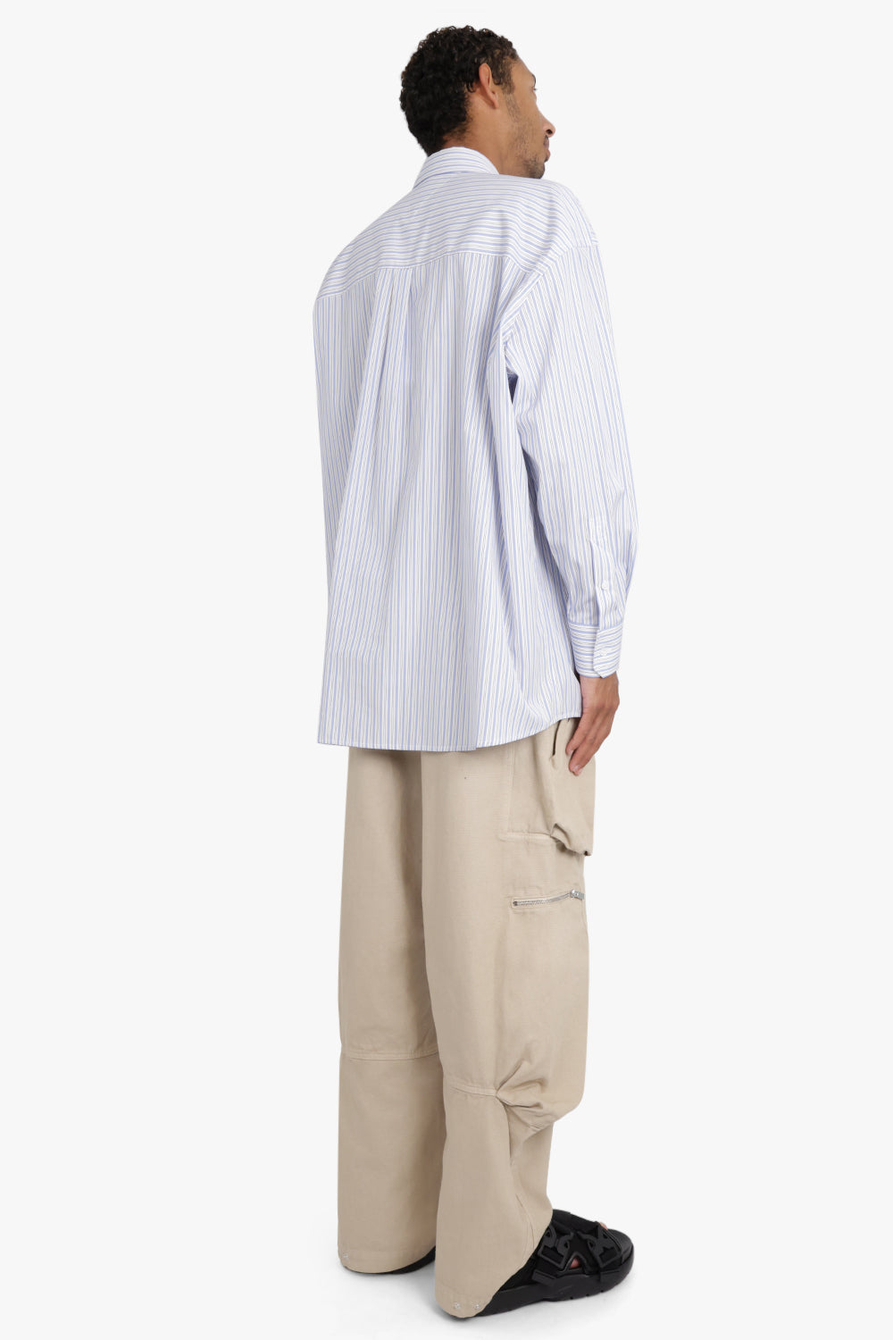 BOTTEGA VENETA RTW Thin Stripe Poplin Shirt | White/Navy