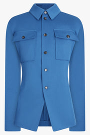 Parlour X RTW Wool Garbardine Shirt | Pacific