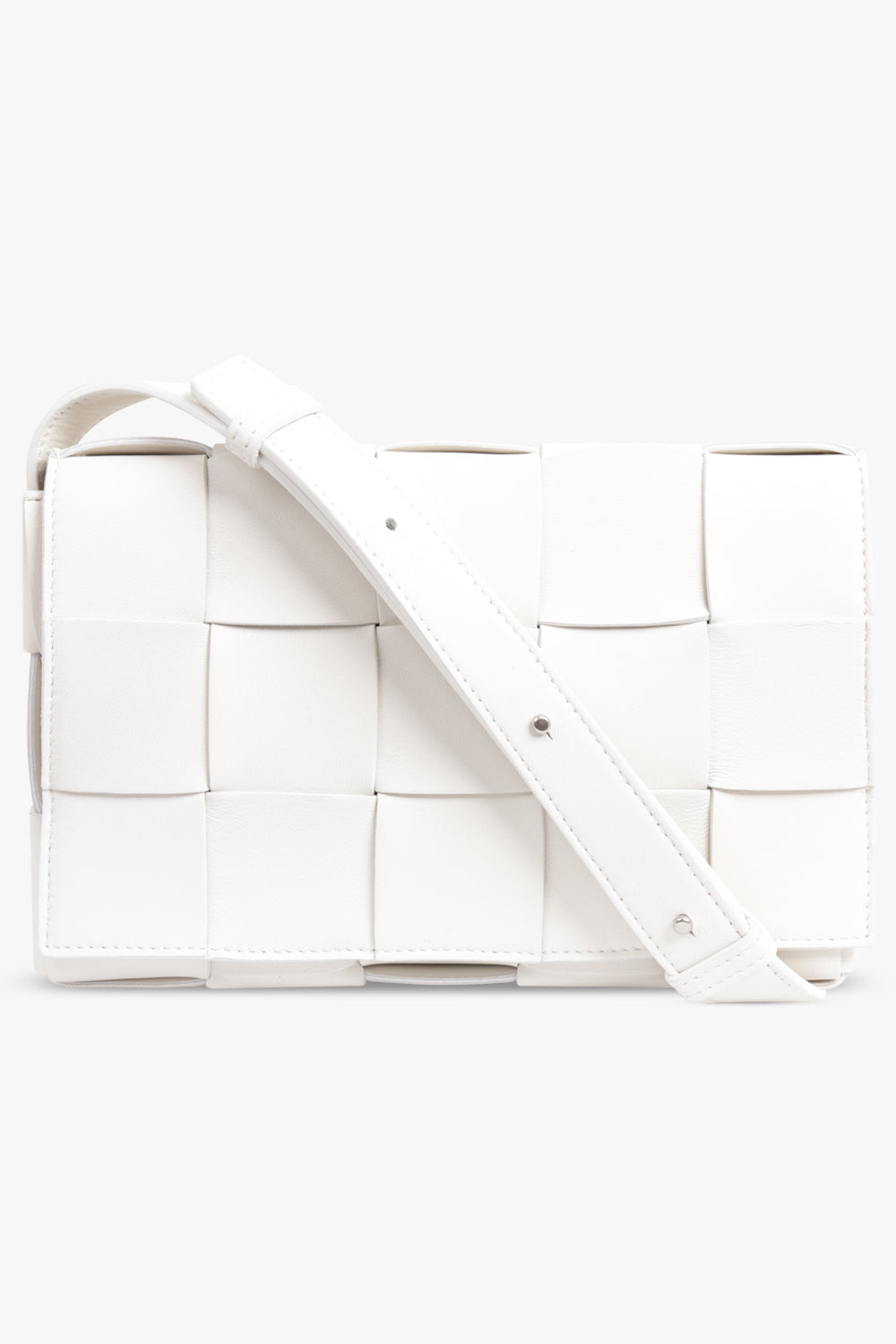 BOTTEGA VENETA BAGS WHITE Woven Cassette Bag | White/Silver