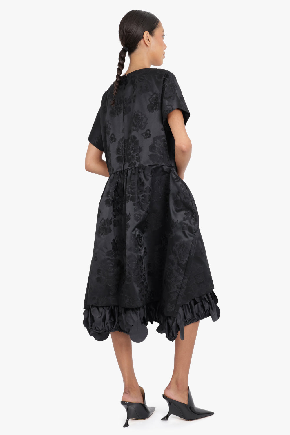 COMME DES GARCONS RTW Floral Pattern Jacquard Dress | Black