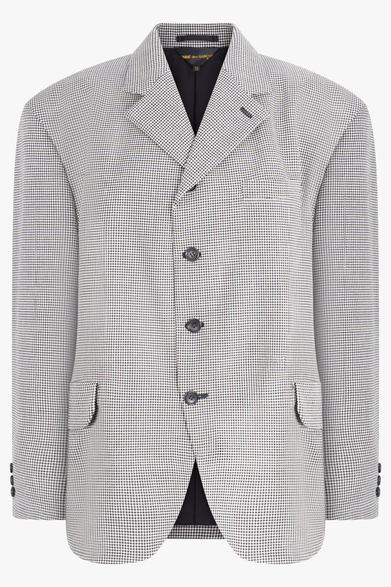 COMME DES GARCONS RTW Houndstooth Wool Jacket | Black/Natural