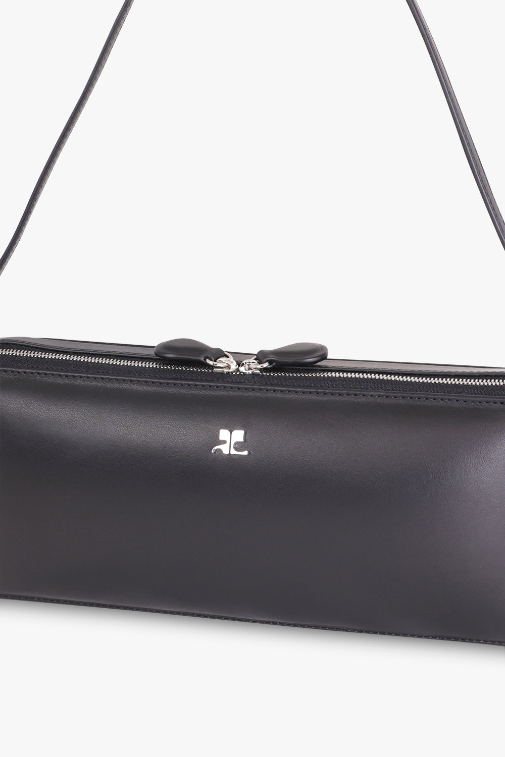 COURREGES BAGS Black Cloud Reflex Leather Baguette Bag | Black