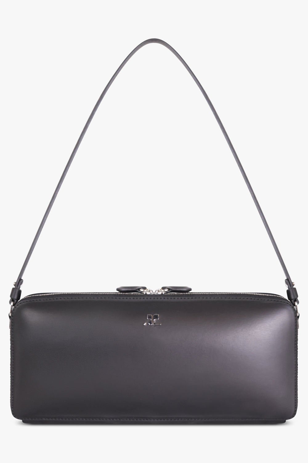 COURREGES BAGS Black Cloud Reflex Leather Baguette Bag | Black