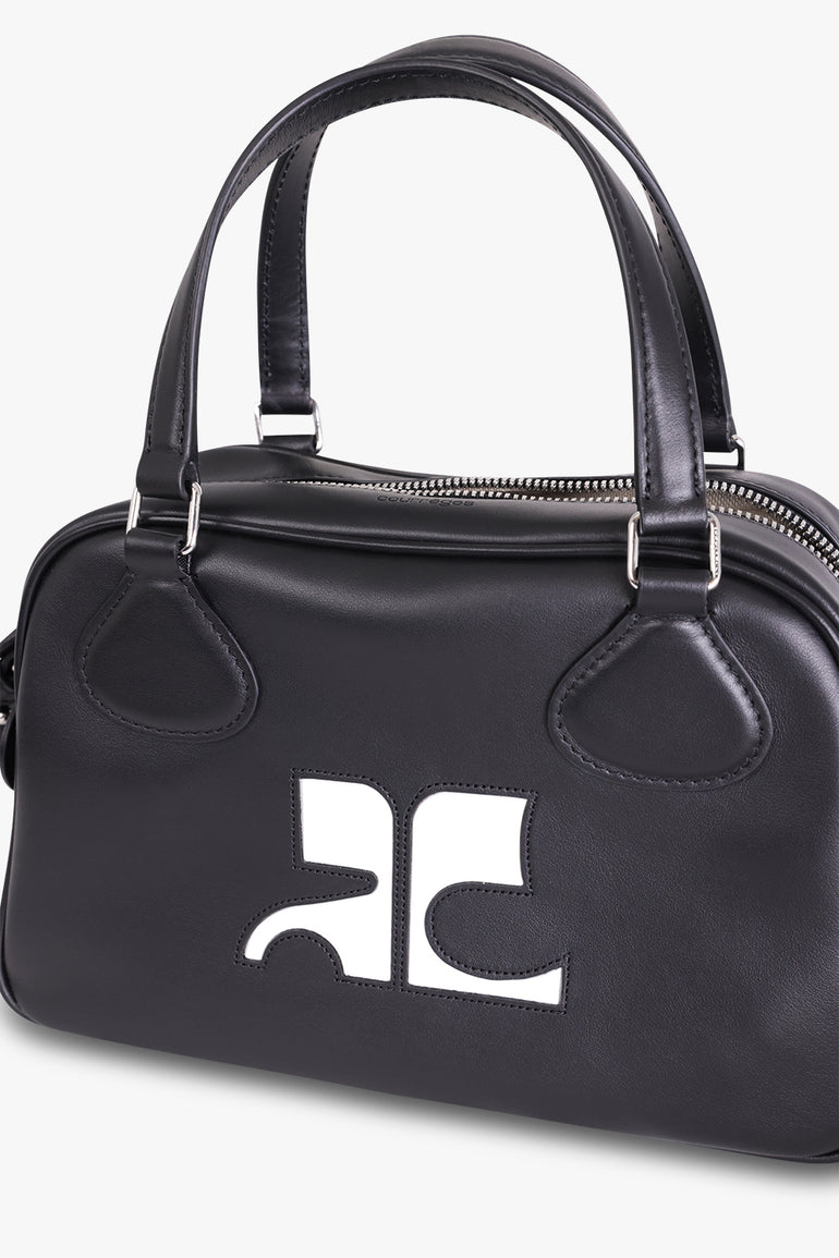 COURREGES BAGS Black Reedition Leather Bowling Bag | Black