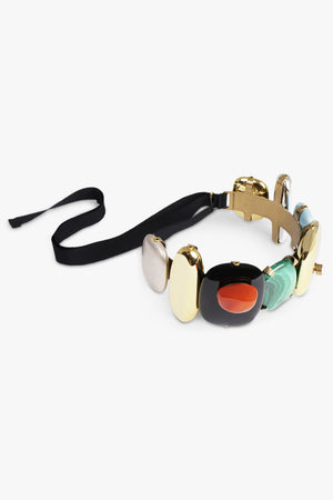 DRIES VAN NOTEN ACCESSORIES Green Semi Precious Stone Necklace | Malachite