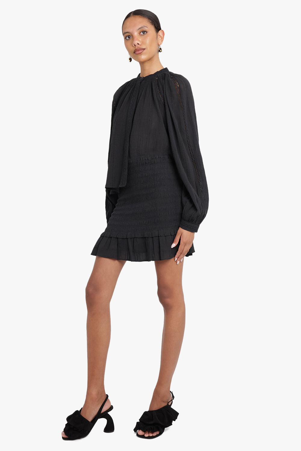 ISABEL MARANT RTW Dorela Ruched Mini Skirt | Black
