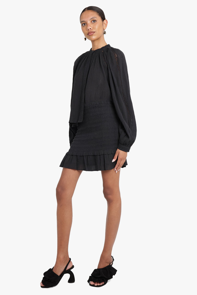 ISABEL MARANT RTW Dorela Ruched Mini Skirt | Black
