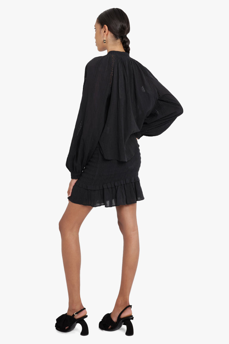 ISABEL MARANT RTW Dorela Ruched Mini Skirt | Black