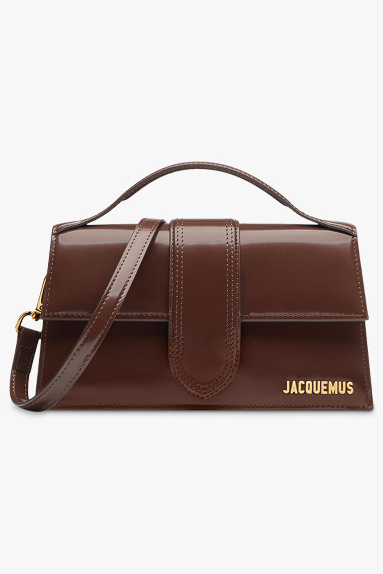 JACQUEMUS Bags BROWN / MIDNIGHT BROWN LE GRAND BAMBINO BAG | SHINY BROWN