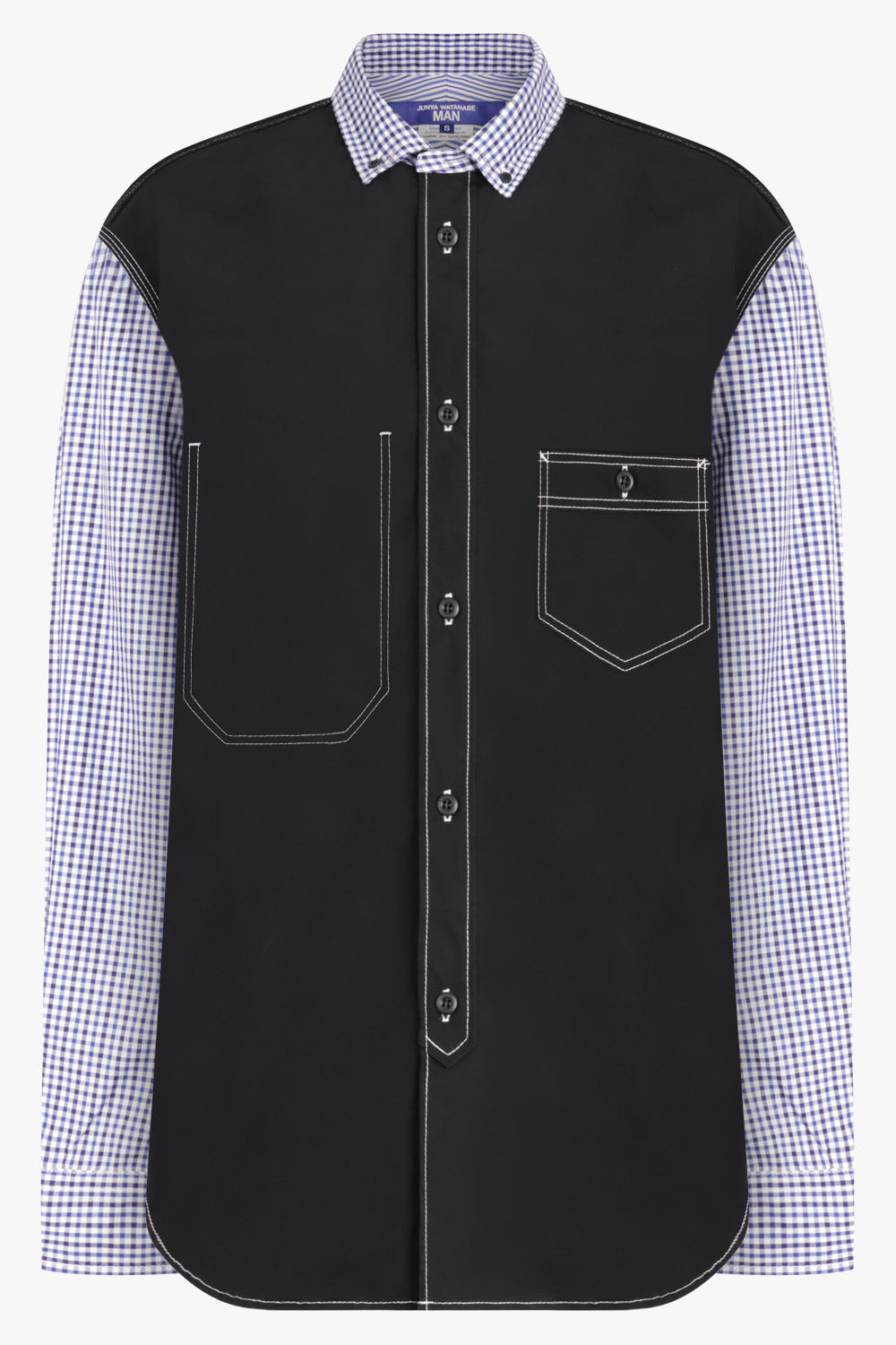 Gingham Check Oxford Cotton Shirt | White/Black – Parlour X