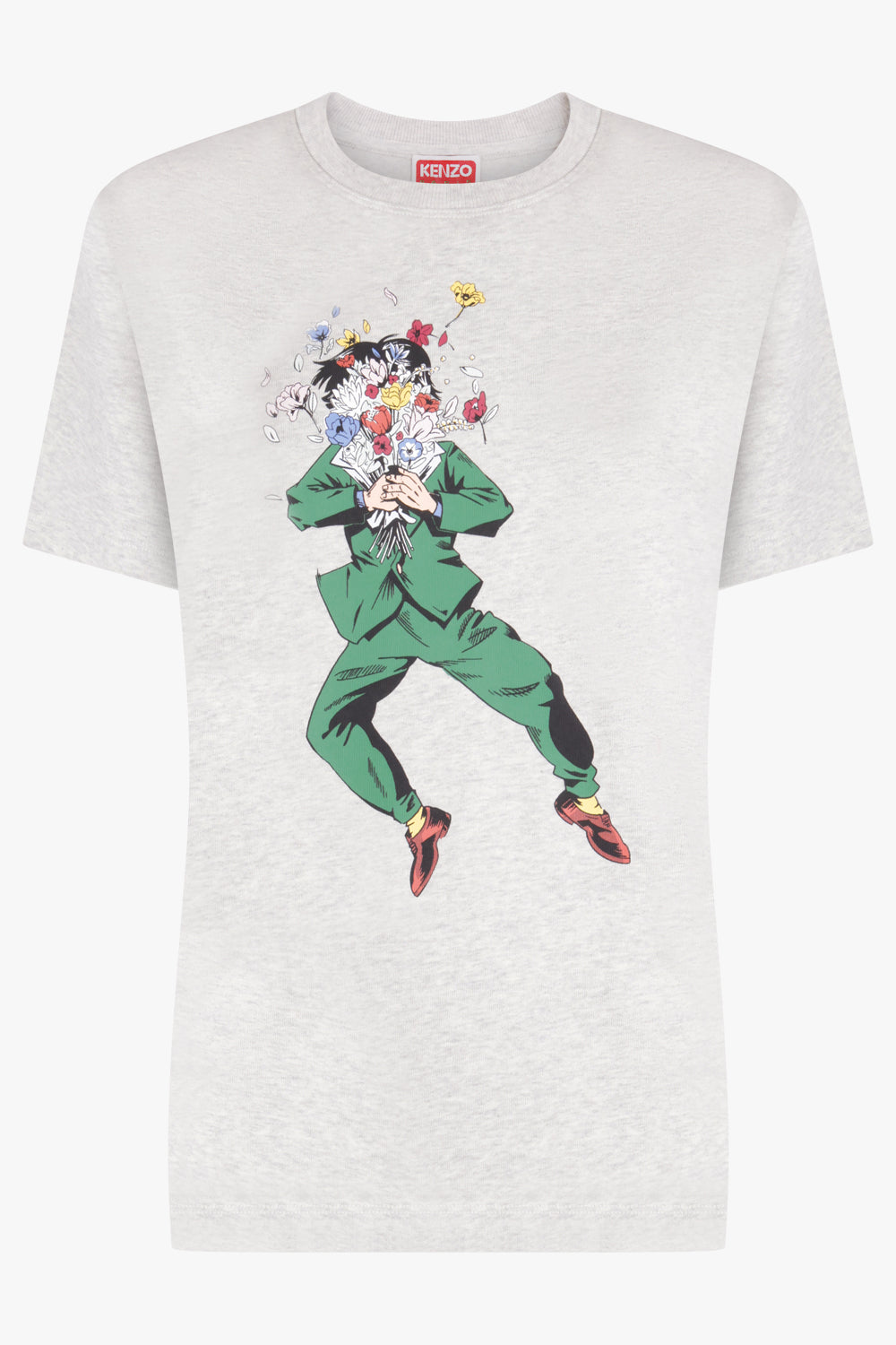 KENZO RTW Love Print Loose T-Shirt | Pale Grey