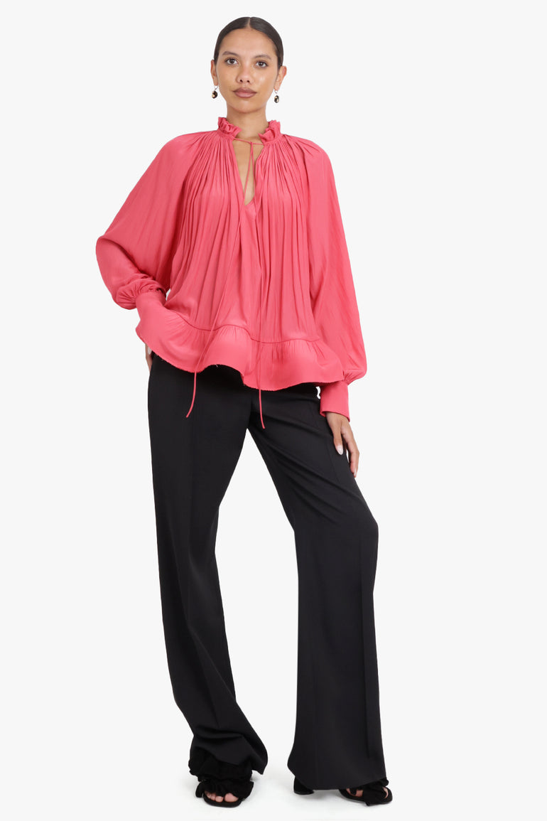 LANVIN RTW Charmeuse Blouse with Long Sleeves | Watermelon