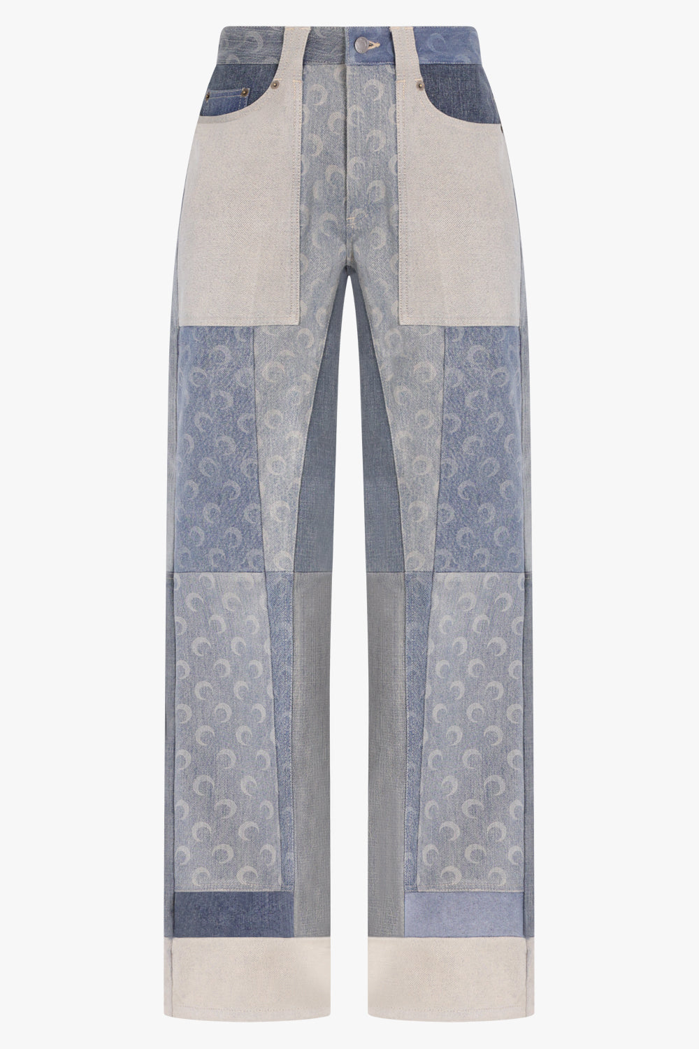 MARINE SERRE RTW Regenerated Denim Wide Leg Pants | Denim