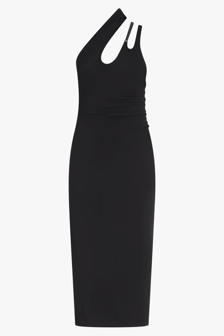 two strap one shoulder dress We Belong Together One-Shoulder Buckle Maxi Dress Mint